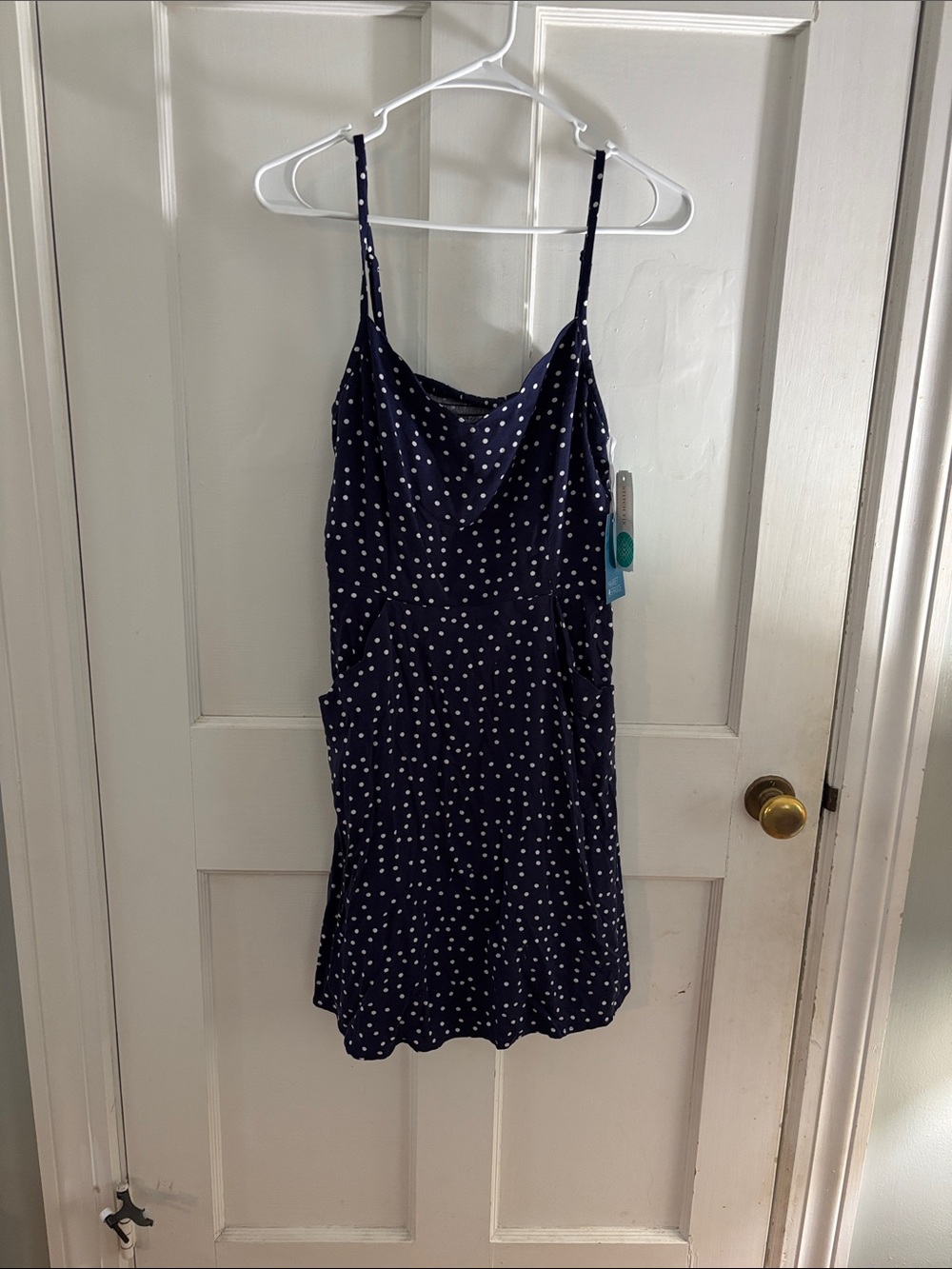 Market & Spruce Navy Blue Polka Dot Mini Dress